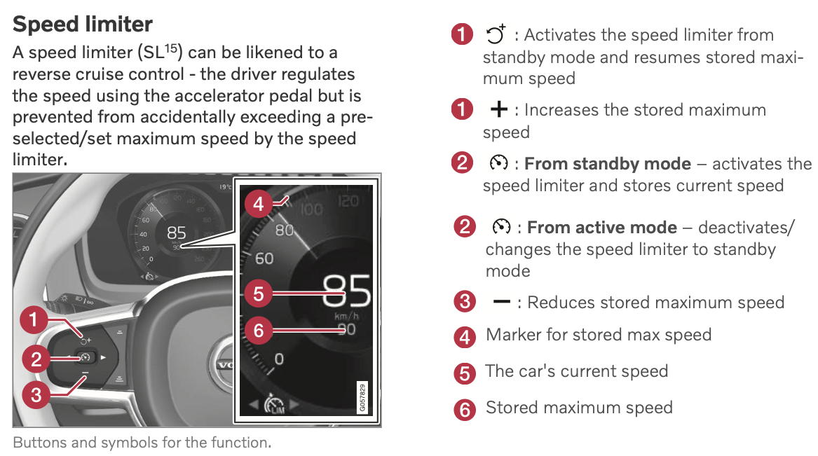 Volvo manual speed limiter